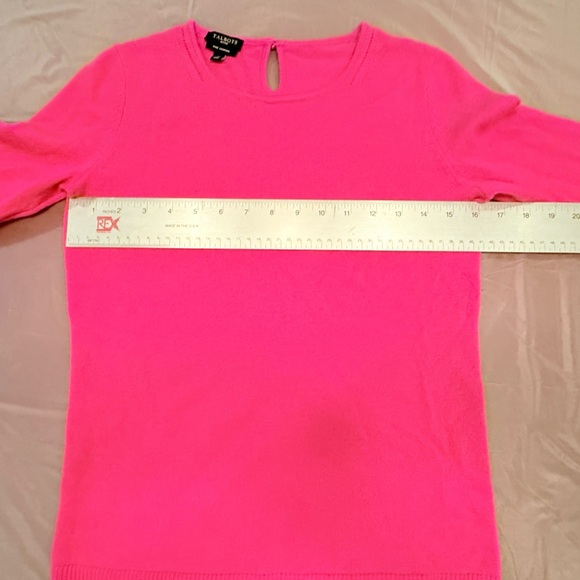 NWOT Talbots 100% Cashmere Audrey 3/4 Sleeve Pink Crew Neck Sweater XS/P $178 - Picture 7 of 10